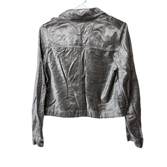 Cabi Sunday Topper Velvet Cropped Blazer Layering Jacket Womens Small Grey Brown - Picture 8 of 8